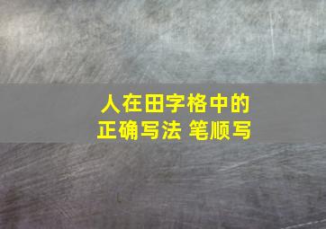 人在田字格中的正确写法 笔顺写